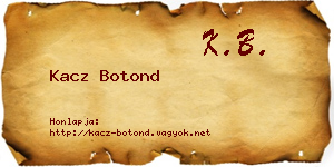 Kacz Botond névjegykártya
